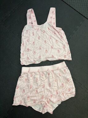 Women's Pink Stripe & Seahorse Pajama Set - Tank Top & Shorts